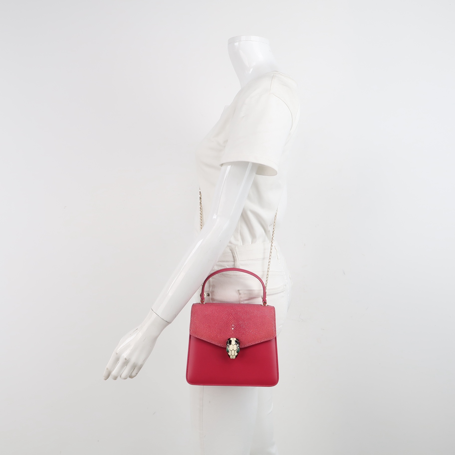 Bvlgari Serpenti Forever Top Handle Bag Leather and Stingray Small — alternate view