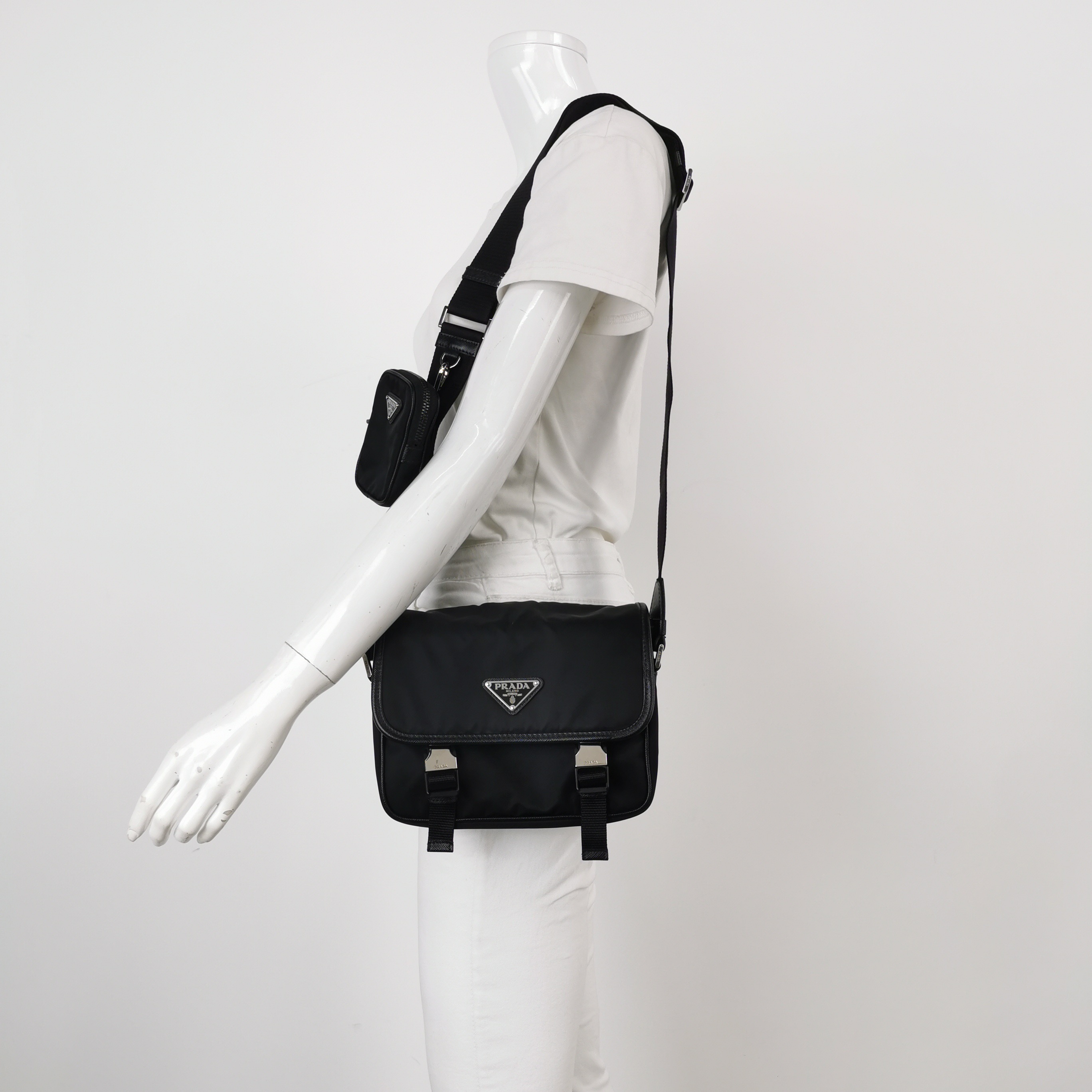 Prada Re-Nylon Crossbody Bag Nylon Black — alternate view