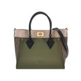 Louis Vuitton(LV) On My Side Tote Leather with Monogram Canvas MM — thumbnail 1