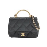 Chanel CF Handle Black Lambskin Crossbody Bag Mini — thumbnail 1