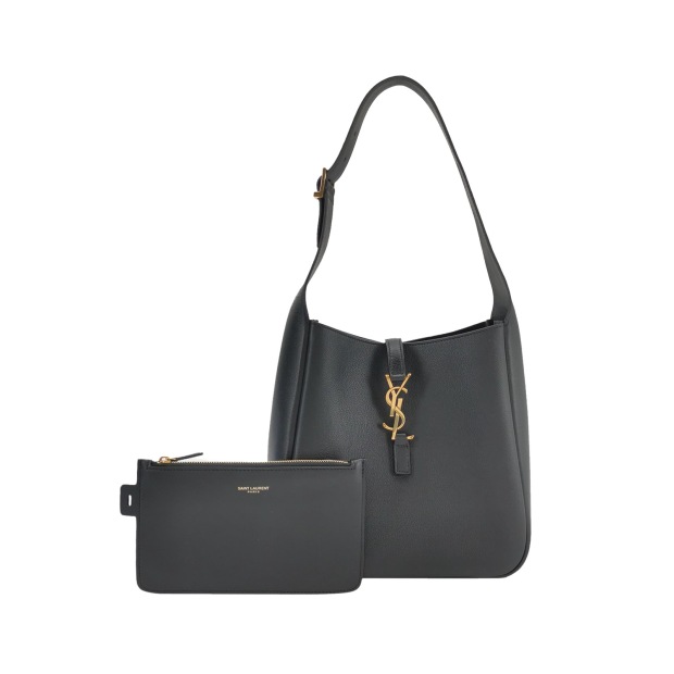 Saint Laurent Le 5 a 7 Supple Hobo Leather Small — pre-owned, Vierlot