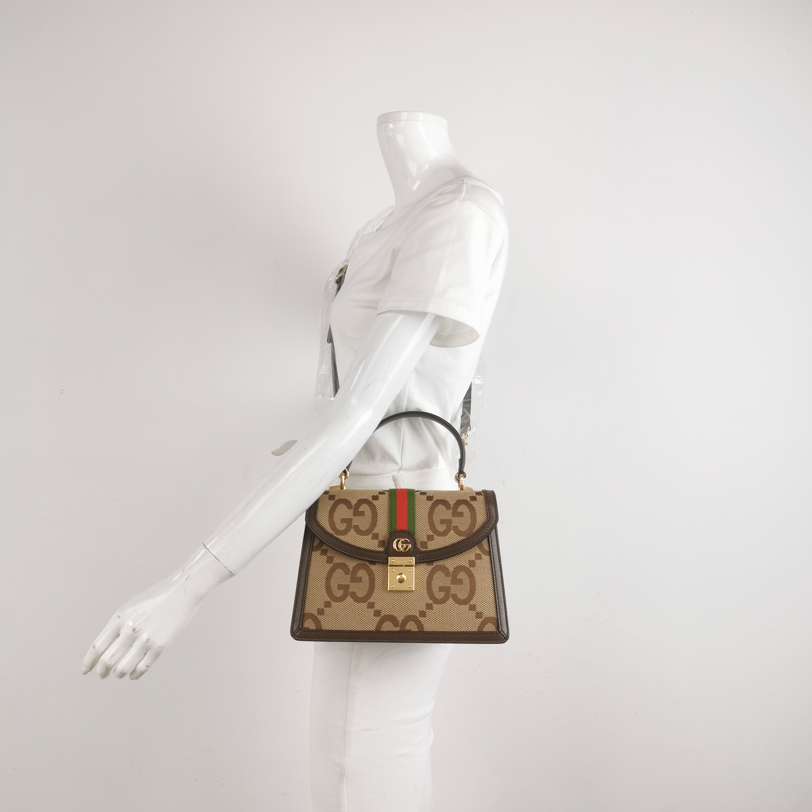 Gucci Ophidia Flap Top Handle Bag Jumbo GG Canvas Small — alternate view