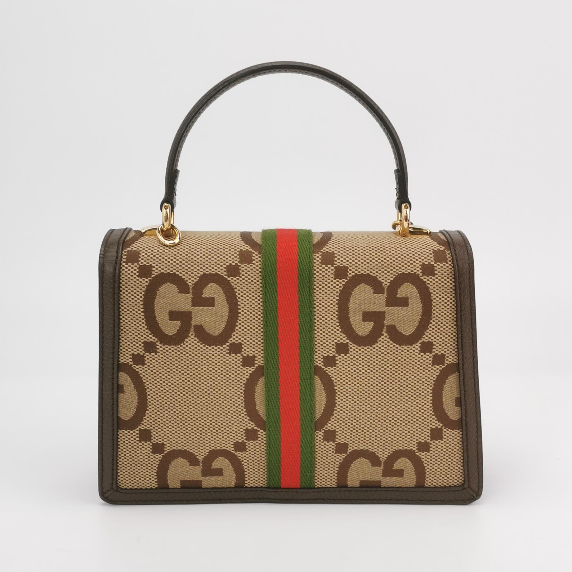 Gucci Ophidia Flap Top Handle Bag Jumbo GG Canvas Small — photo 5 of 19