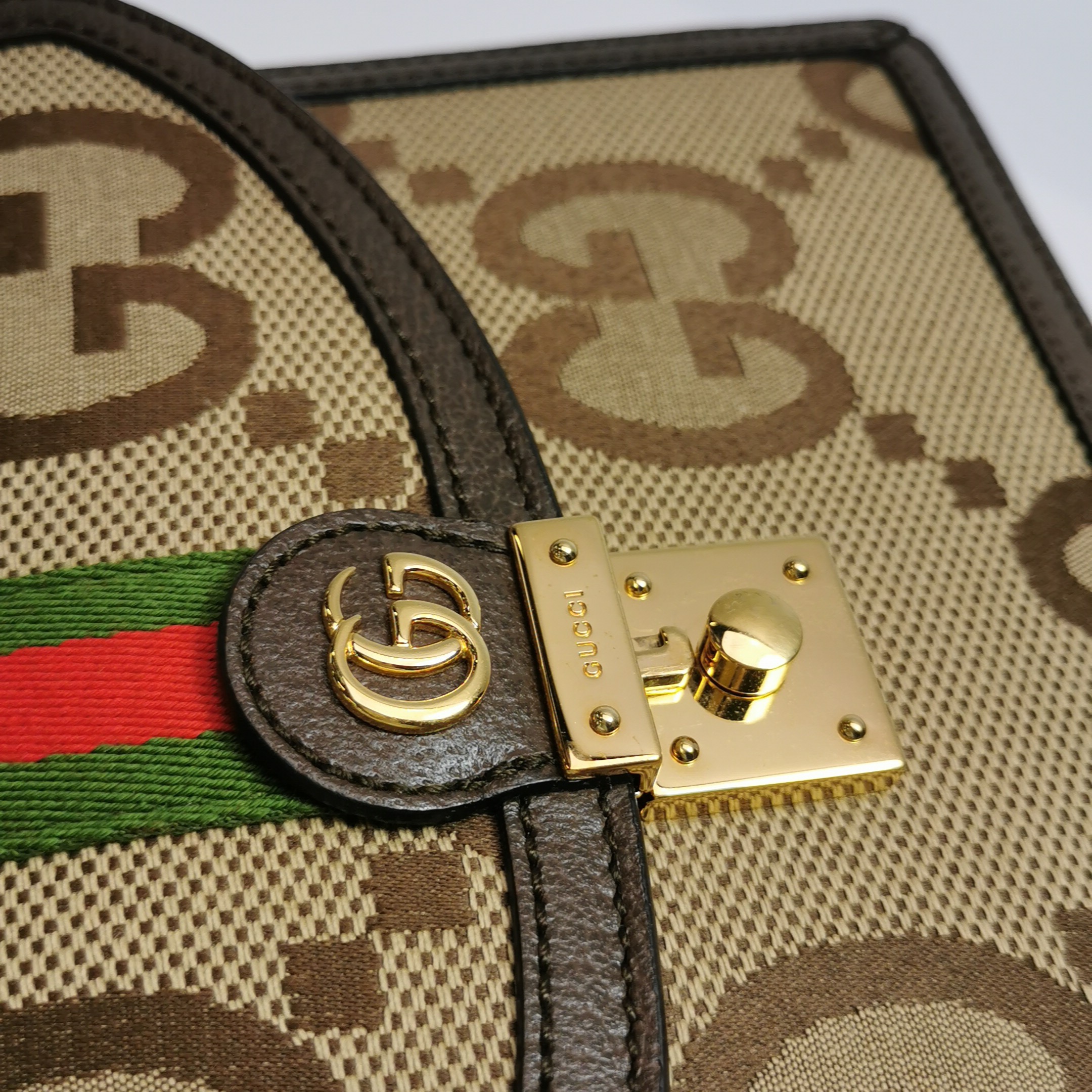 Gucci Ophidia Flap Top Handle Bag Jumbo GG Canvas Small — photo 11 of 19