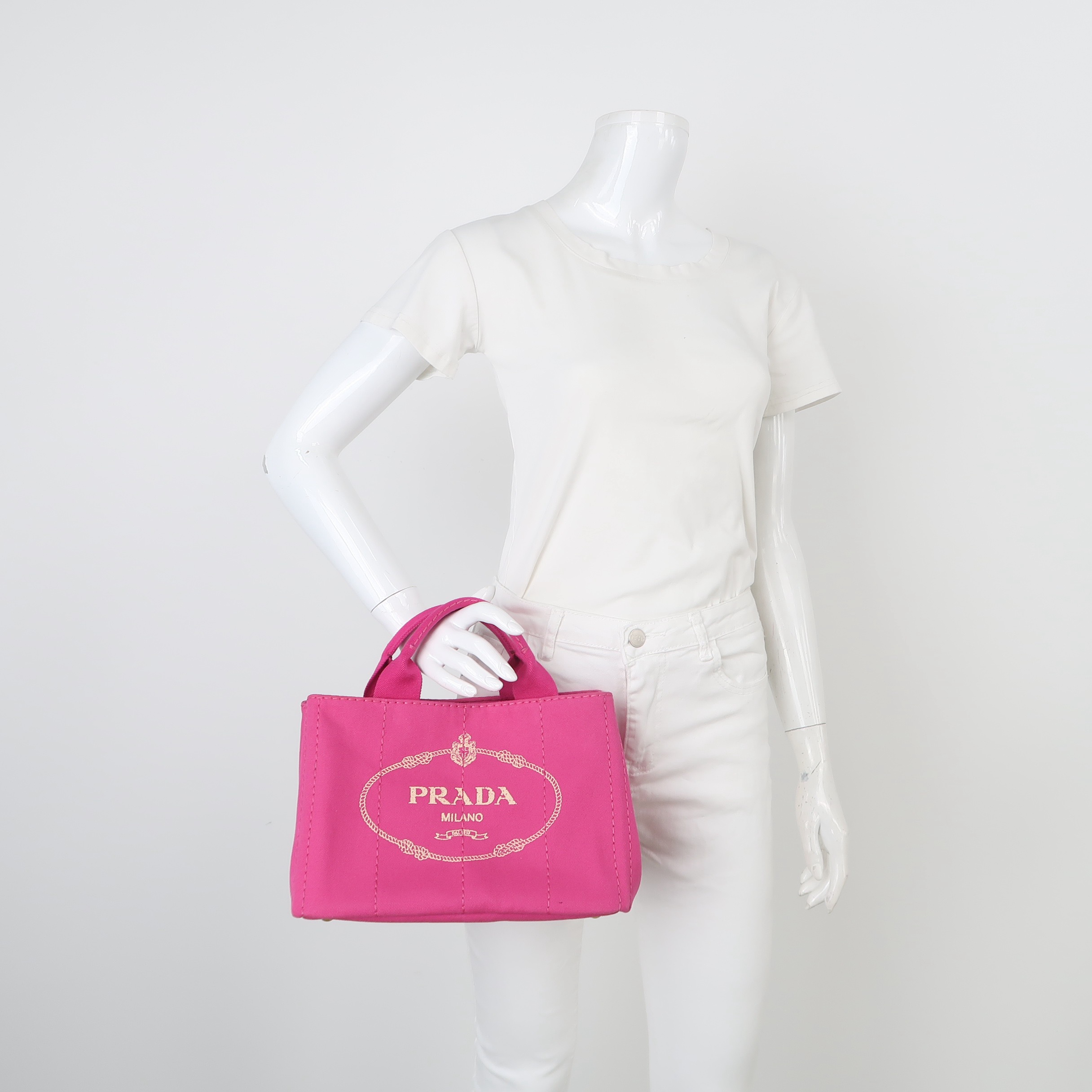 Prada Canapa Convertible Tote Canvas Mini — alternate view