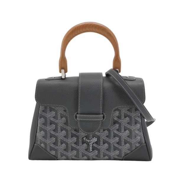 Goyard Saigon Top Handle Bag Coated Canvas with Leather Mini — pre-owned, Vierlot