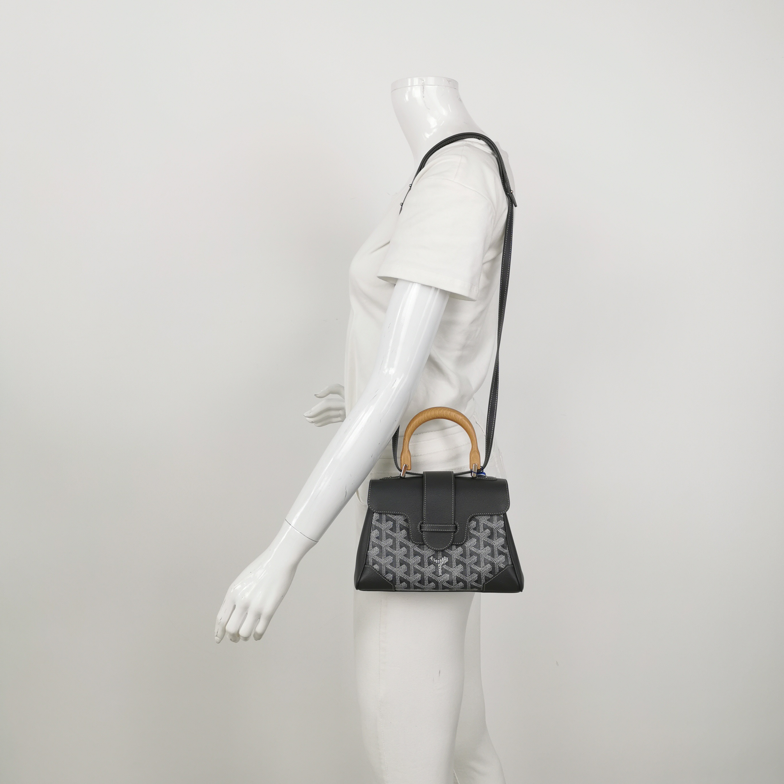 Goyard Saigon Top Handle Bag Coated Canvas with Leather Mini — alternate view