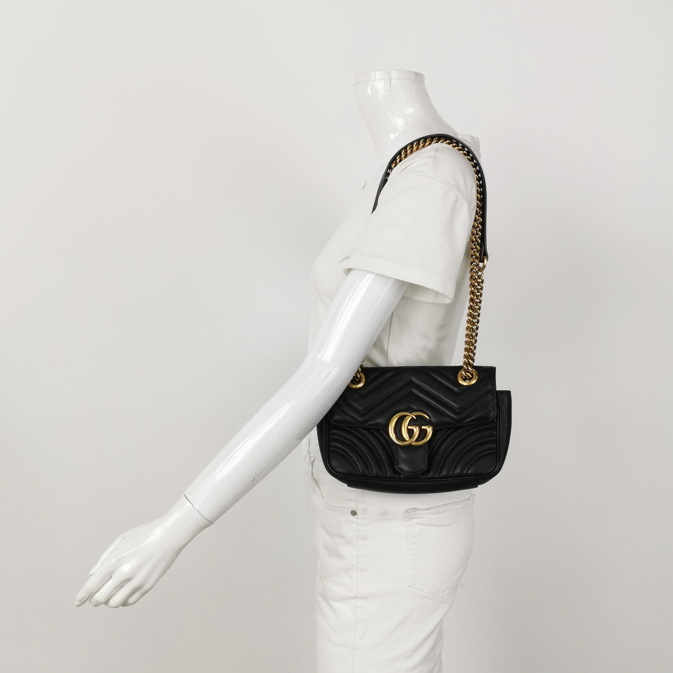 Gucci GG Marmont Flap Bag Matelasse Leather Small — alternate view