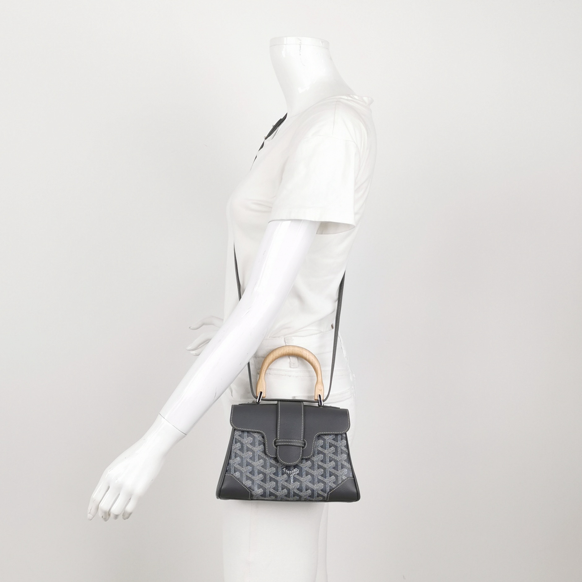 Goyard Saigon Top Handle Bag Coated Canvas with Leather Mini — alternate view
