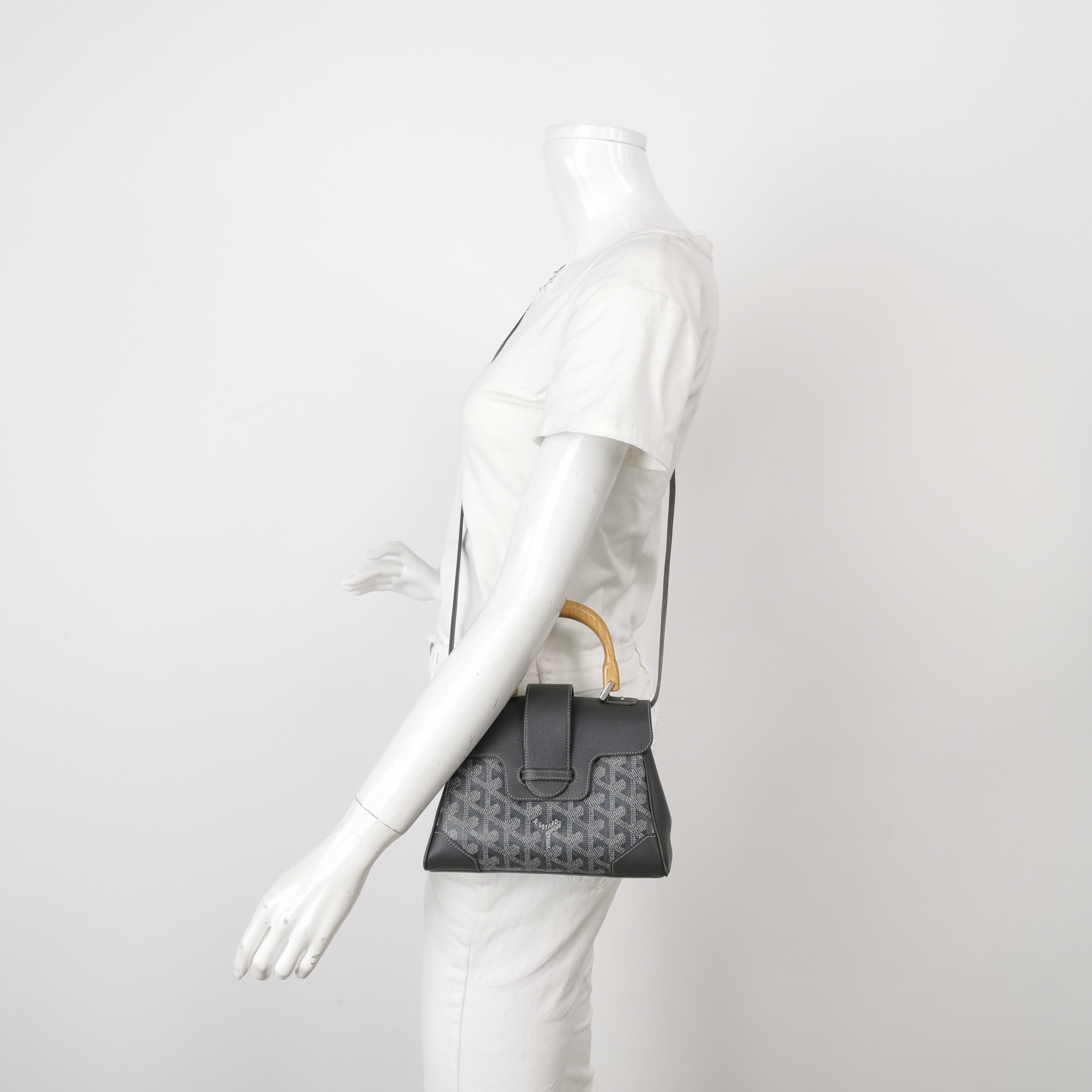 Goyard Saigon Top Handle Bag Coated Canvas with Leather Mini — alternate view