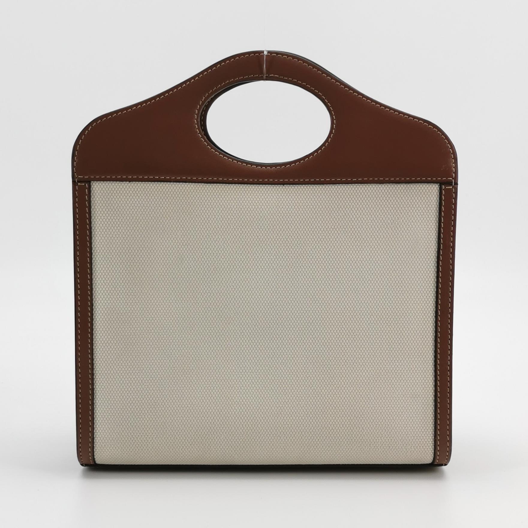 Burberry Logo Pocket Tote Canvas with Leather Mini — photo 5 of 22