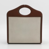 Burberry Logo Pocket Tote Canvas with Leather Mini — thumbnail 5