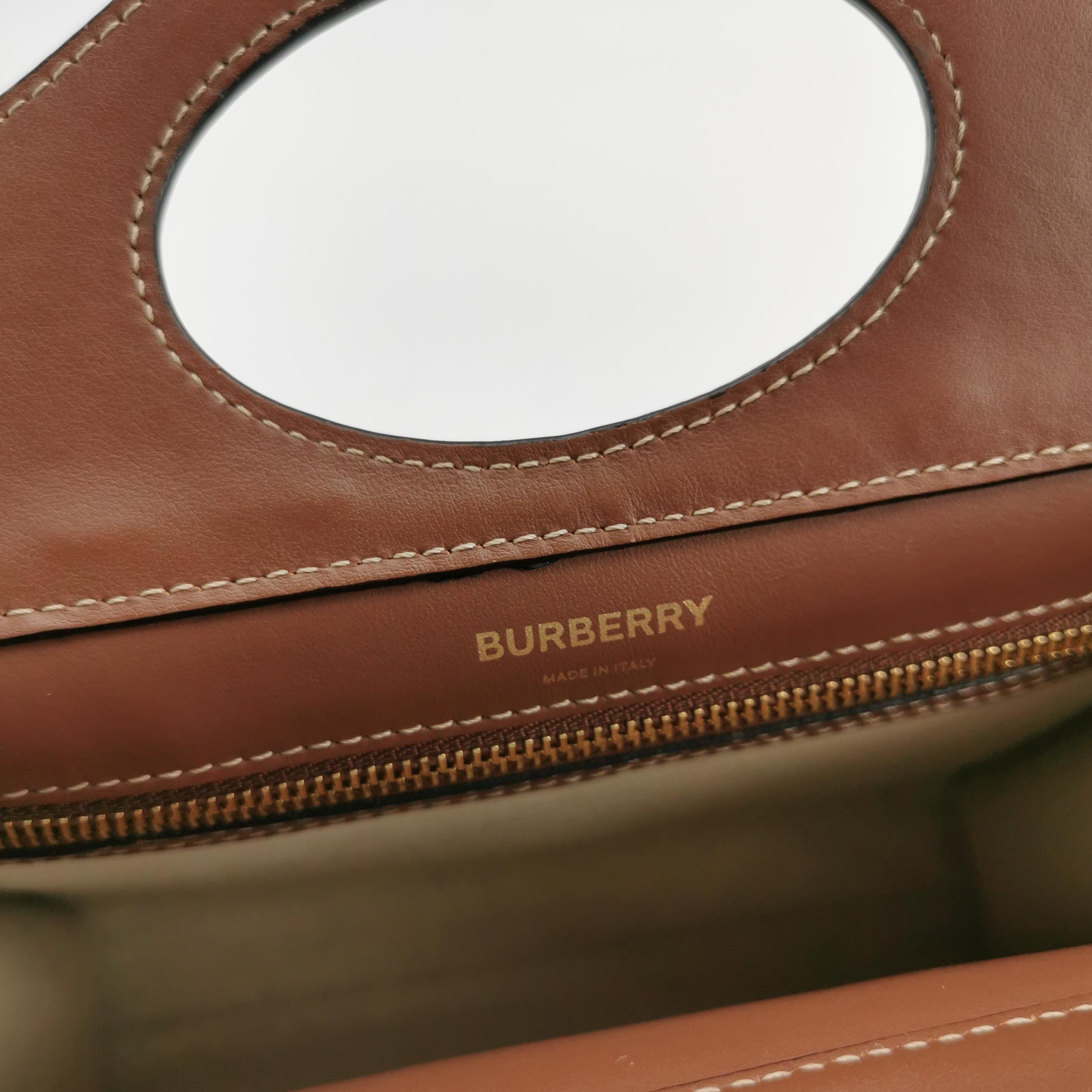 Burberry Logo Pocket Tote Canvas with Leather Mini — photo 9 of 22