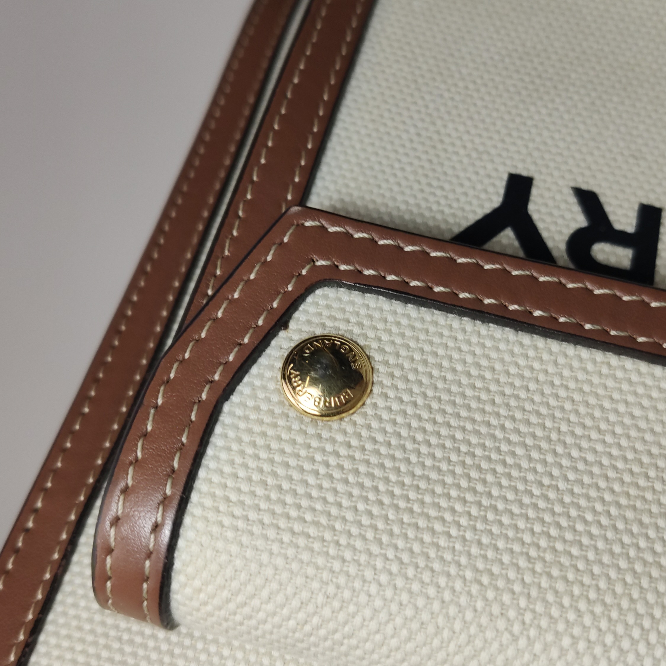 Burberry Logo Pocket Tote Canvas with Leather Mini — photo 13 of 22