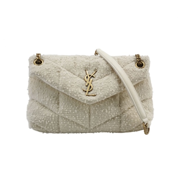 Saint Laurent Loulou Puffer Shoulder Bag Quilted Tweed Mini — pre-owned, Vierlot