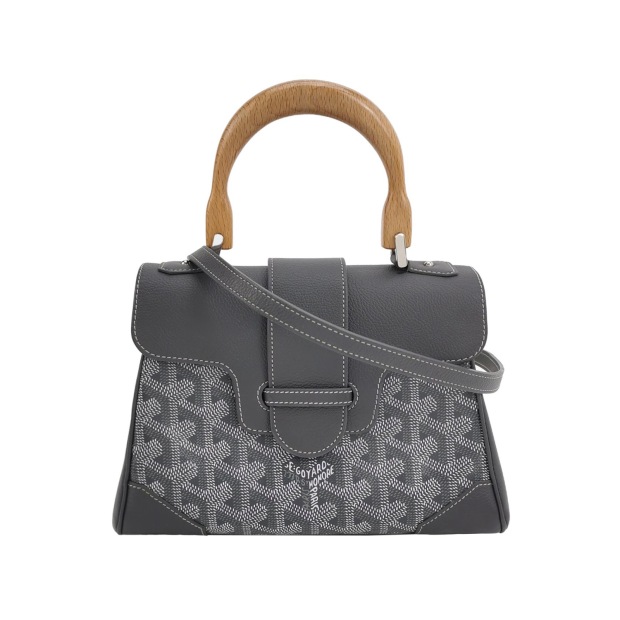 Goyard Saigon Top Handle Bag Coated Canvas with Leather Mini — pre-owned, Vierlot