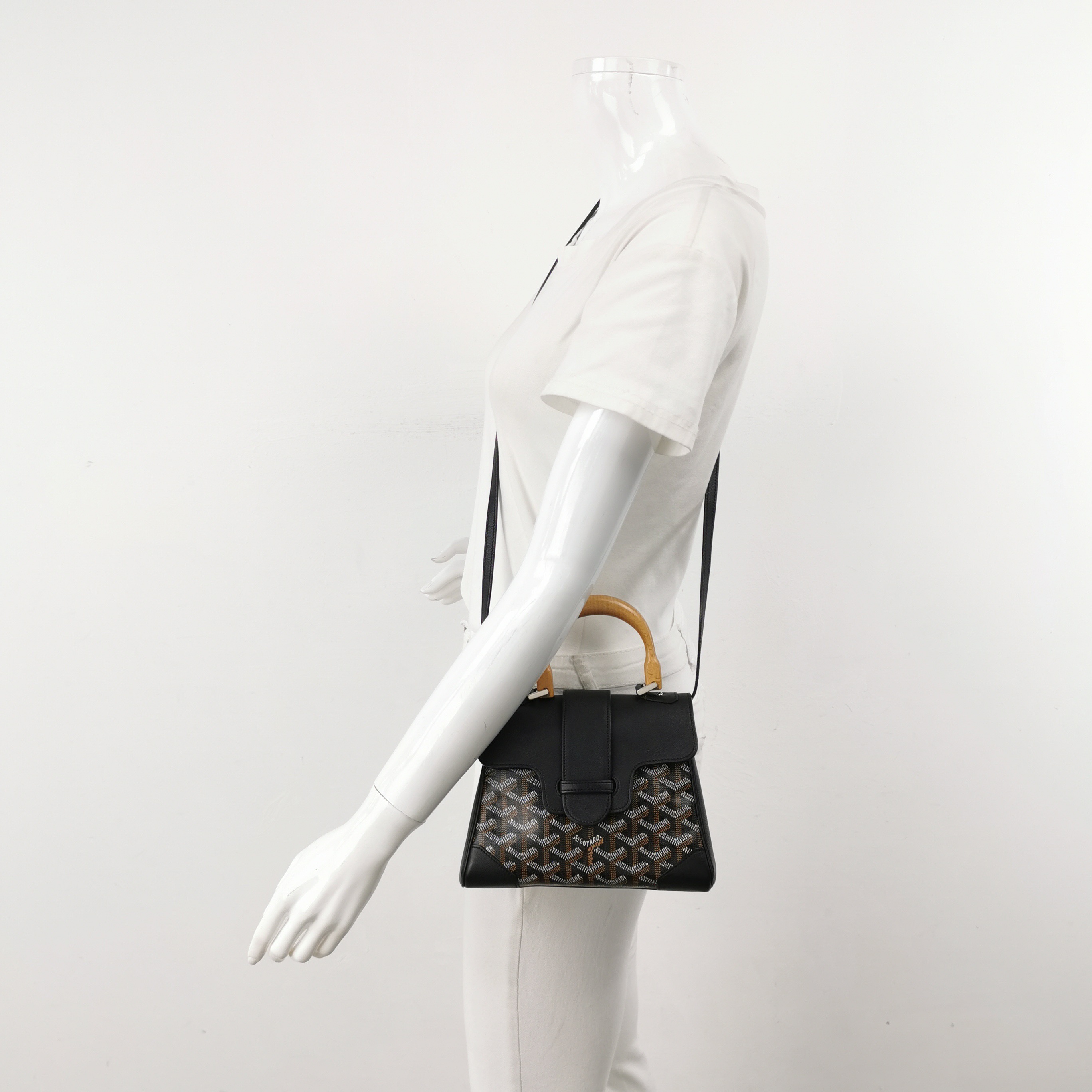 Goyard Saigon Top Handle Bag Coated Canvas with Leather Mini — alternate view