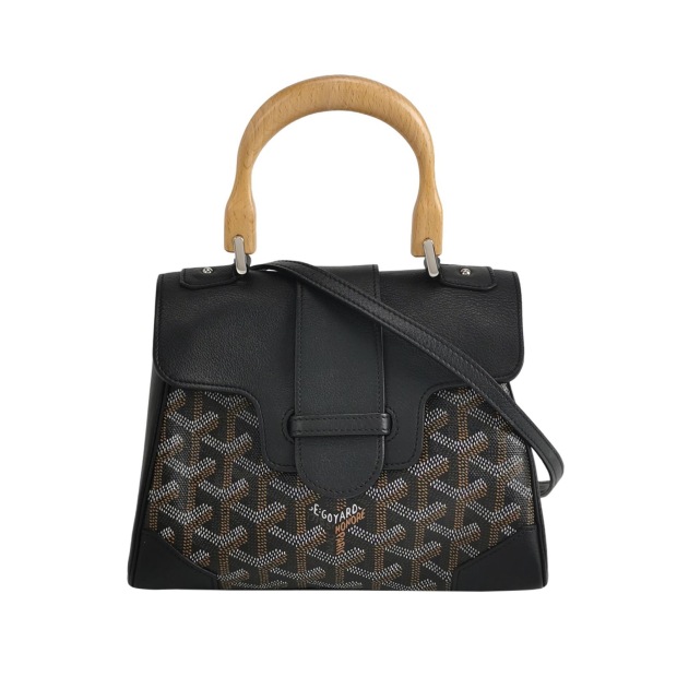 Goyard Saigon Top Handle Bag Coated Canvas with Leather Mini — pre-owned, Vierlot