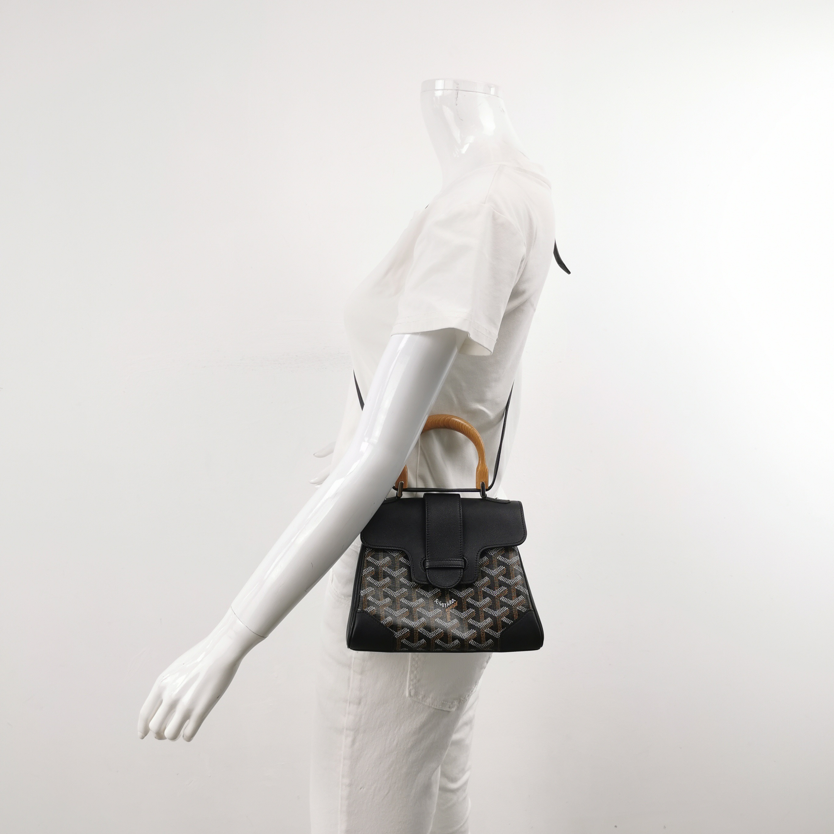 Goyard Saigon Top Handle Bag Coated Canvas with Leather Mini — alternate view