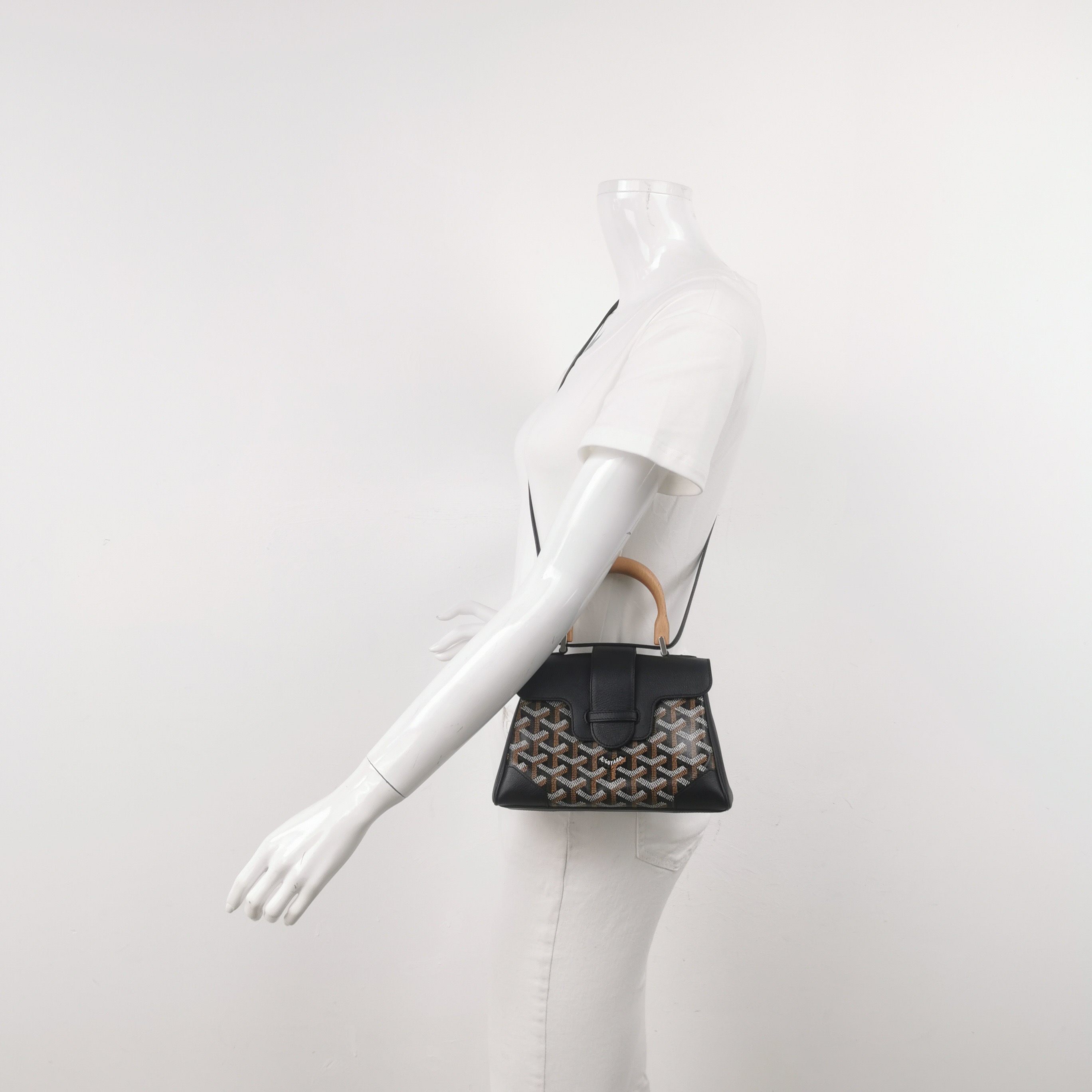 Goyard Saigon Top Handle Bag Coated Canvas with Leather Mini — alternate view