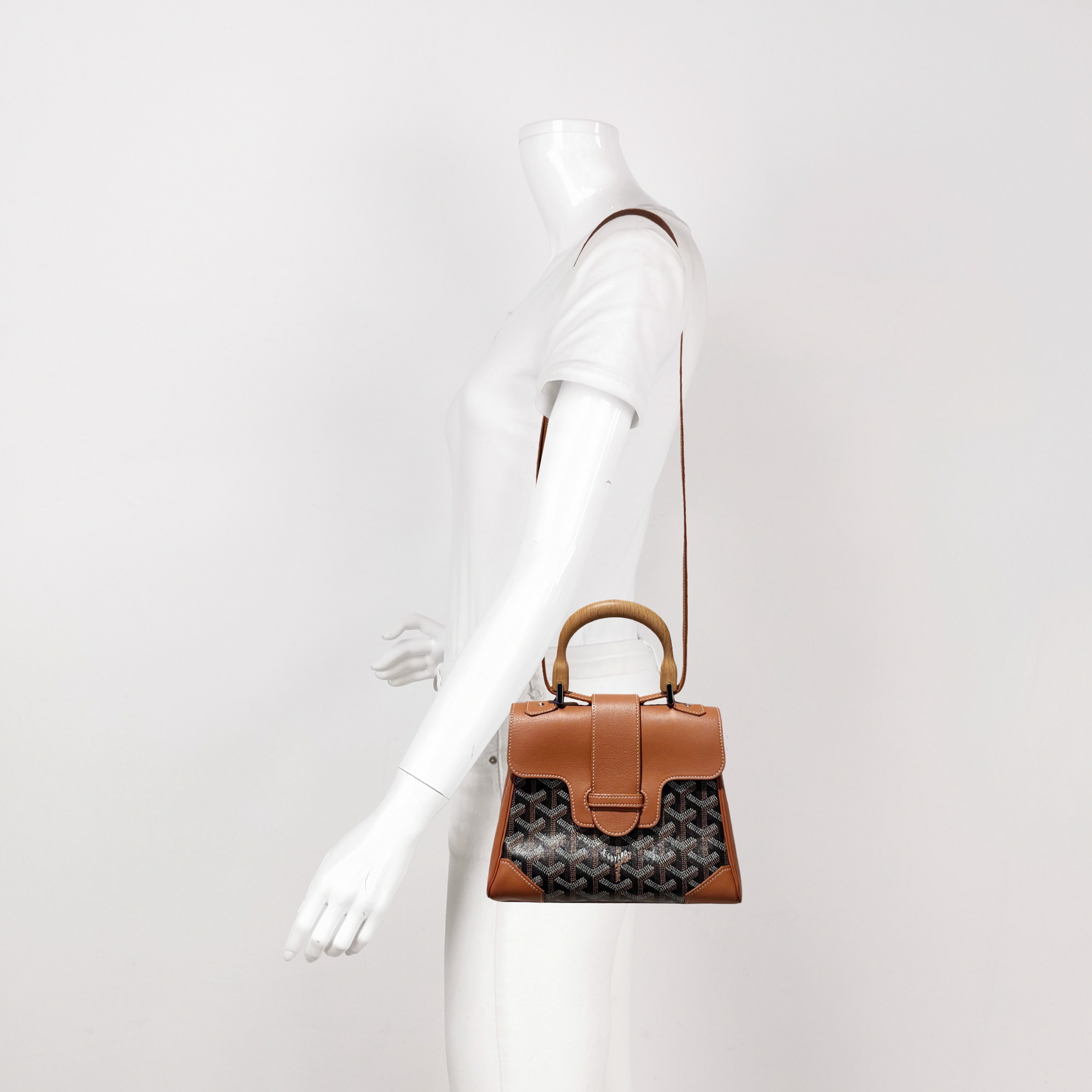 Goyard Saigon Top Handle Bag Coated Canvas with Leather Mini — photo 3 of 13