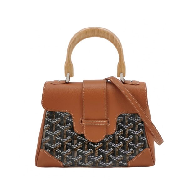 Goyard Saigon Top Handle Bag Coated Canvas with Leather Mini — pre-owned, Vierlot