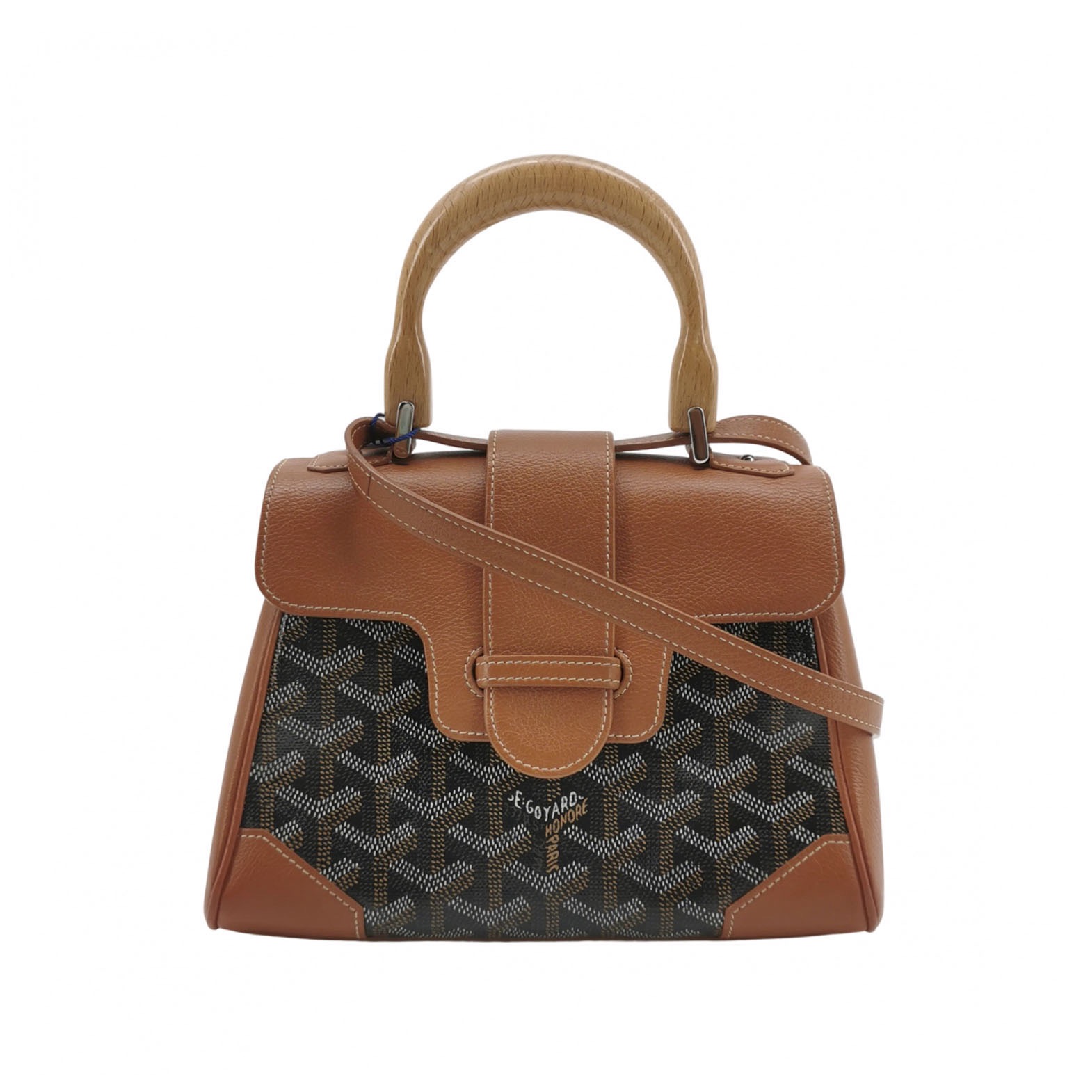 Goyard Saigon Top Handle Bag Coated Canvas with Leather Mini — photo 1 of 13
