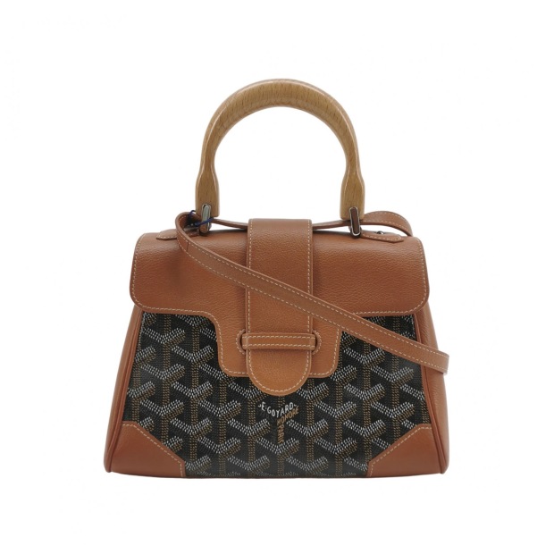 Goyard Saigon Top Handle Bag Coated Canvas with Leather Mini — pre-owned, Vierlot