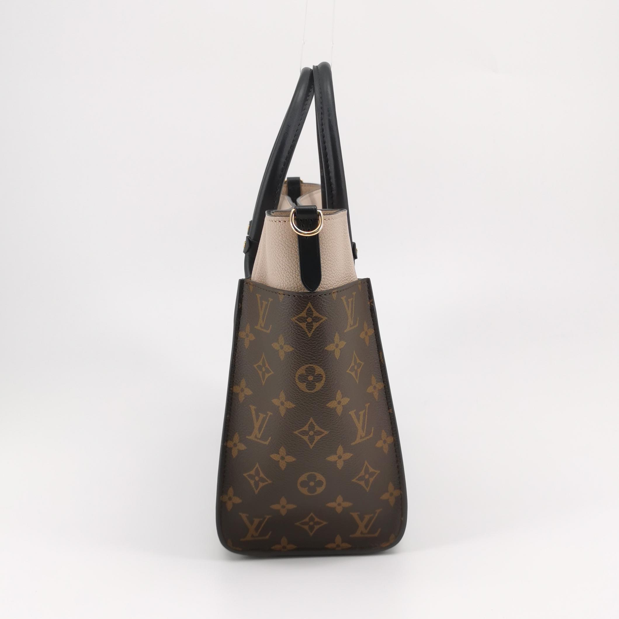 Louis Vuitton(LV) On My Side Tote Leather with Monogram Canvas MM — photo 3 of 21