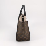 Louis Vuitton(LV) On My Side Tote Leather with Monogram Canvas MM — thumbnail 3