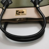 Louis Vuitton(LV) On My Side Tote Leather with Monogram Canvas MM — thumbnail 15