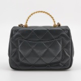 Chanel CF Handle Black Lambskin Crossbody Bag Mini — thumbnail 5
