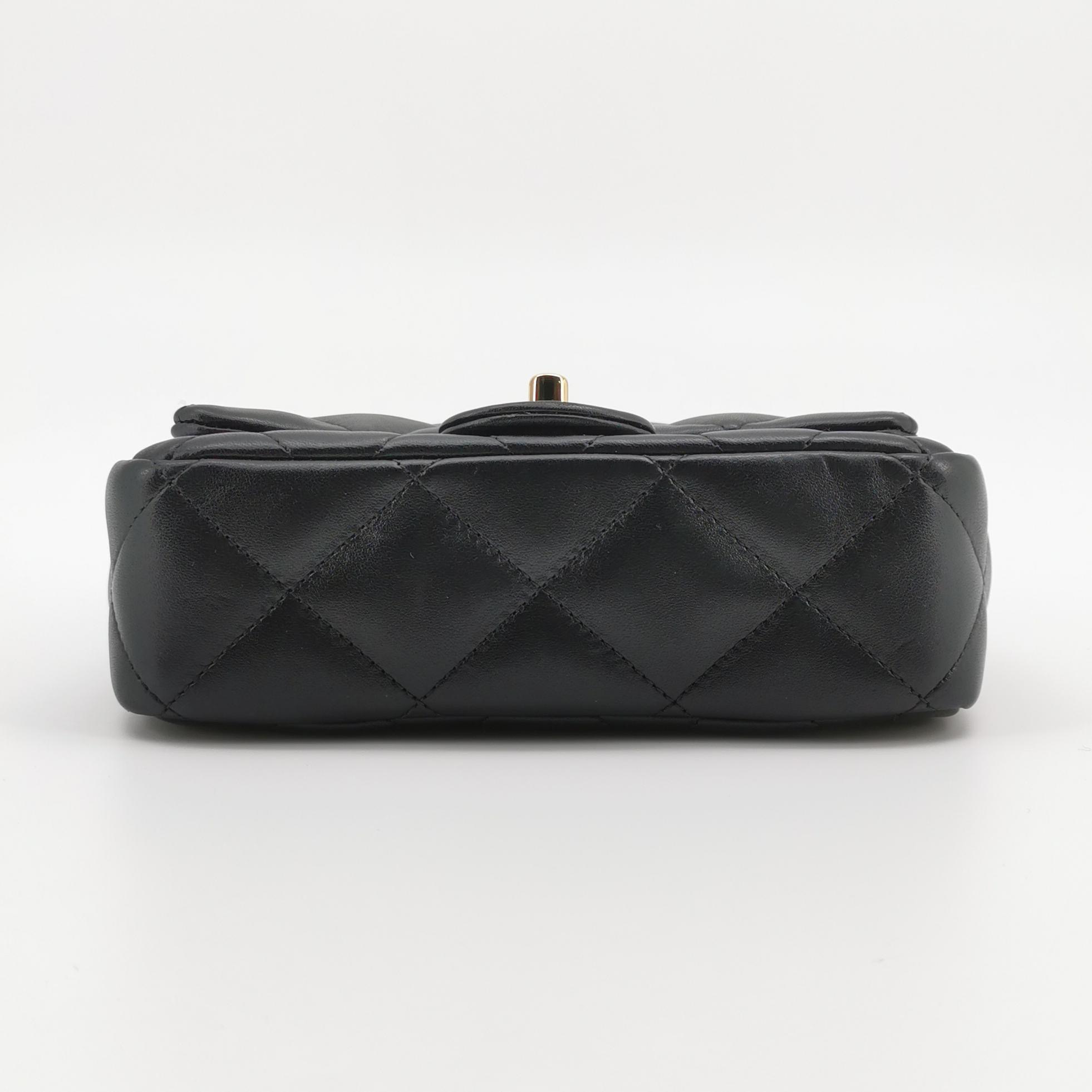 Chanel CF Handle Black Lambskin Crossbody Bag Mini — photo 6 of 21