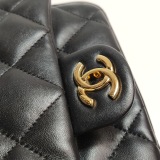 Chanel CF Handle Black Lambskin Crossbody Bag Mini — thumbnail 11