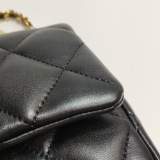 Chanel CF Handle Black Lambskin Crossbody Bag Mini — thumbnail 15