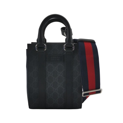 Gucci Convertible Web Open Tote GG Coated Canvas Mini