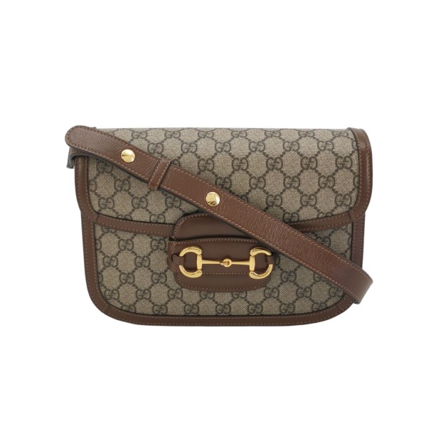 Gucci Horsebit 1955 Shoulder Bag GG Coated Canvas with Leather Small — pre-owned, Vierlot
