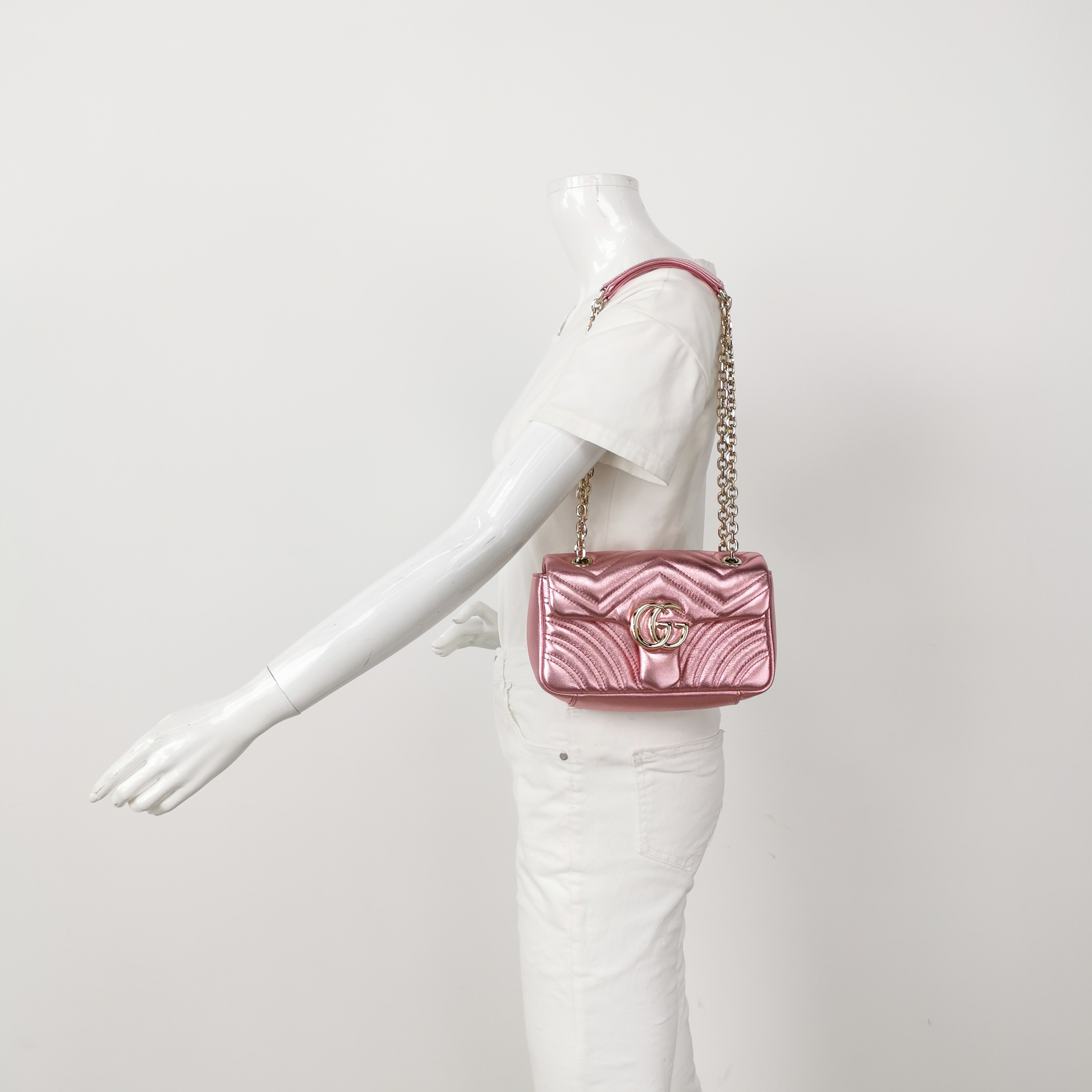 Gucci GG Marmont Flap Bag Matelasse Leather Small — alternate view