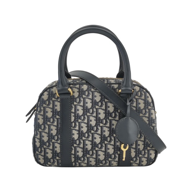 Christian Dior D-Vibe Bowling Bag Oblique Canvas Medium — pre-owned, Vierlot