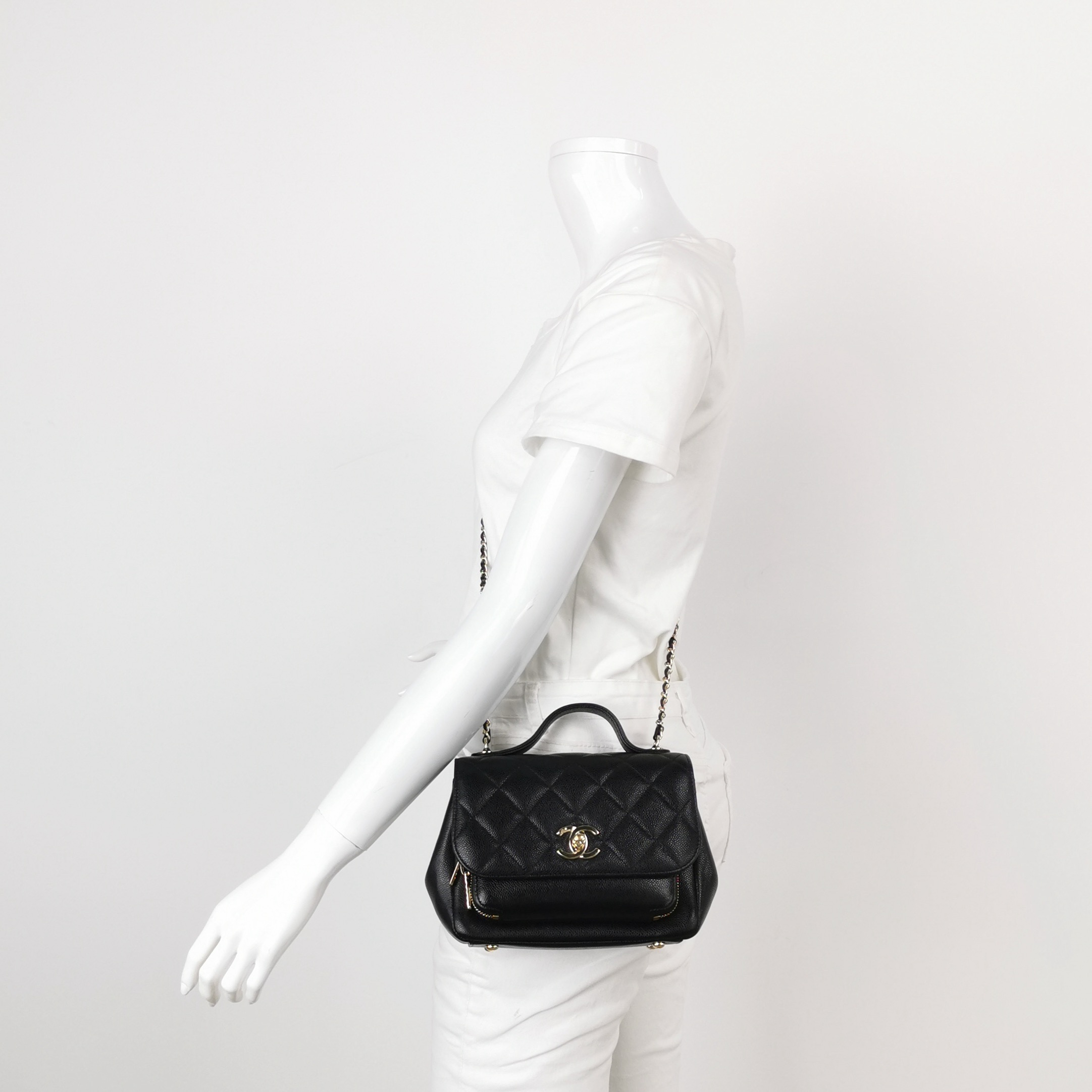 Chanel Business Affinity Flap Bag Quilted Caviar Small — alternate view