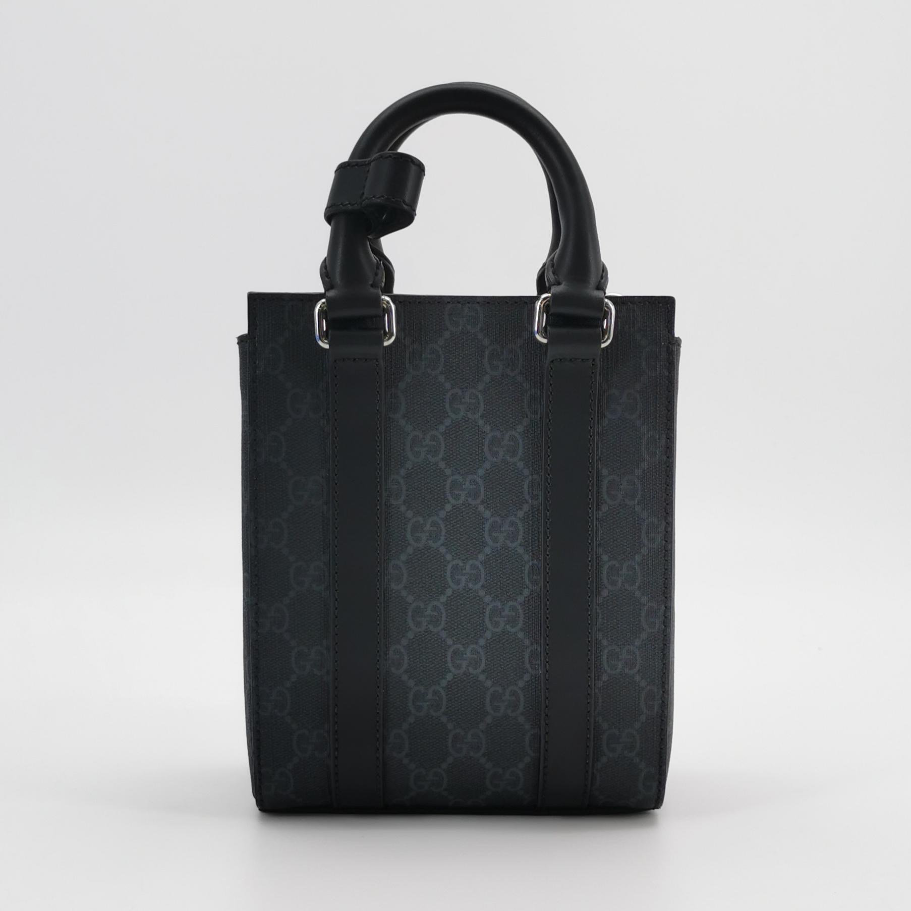 Gucci Convertible Web Open Tote GG Coated Canvas Mini — photo 5 of 16