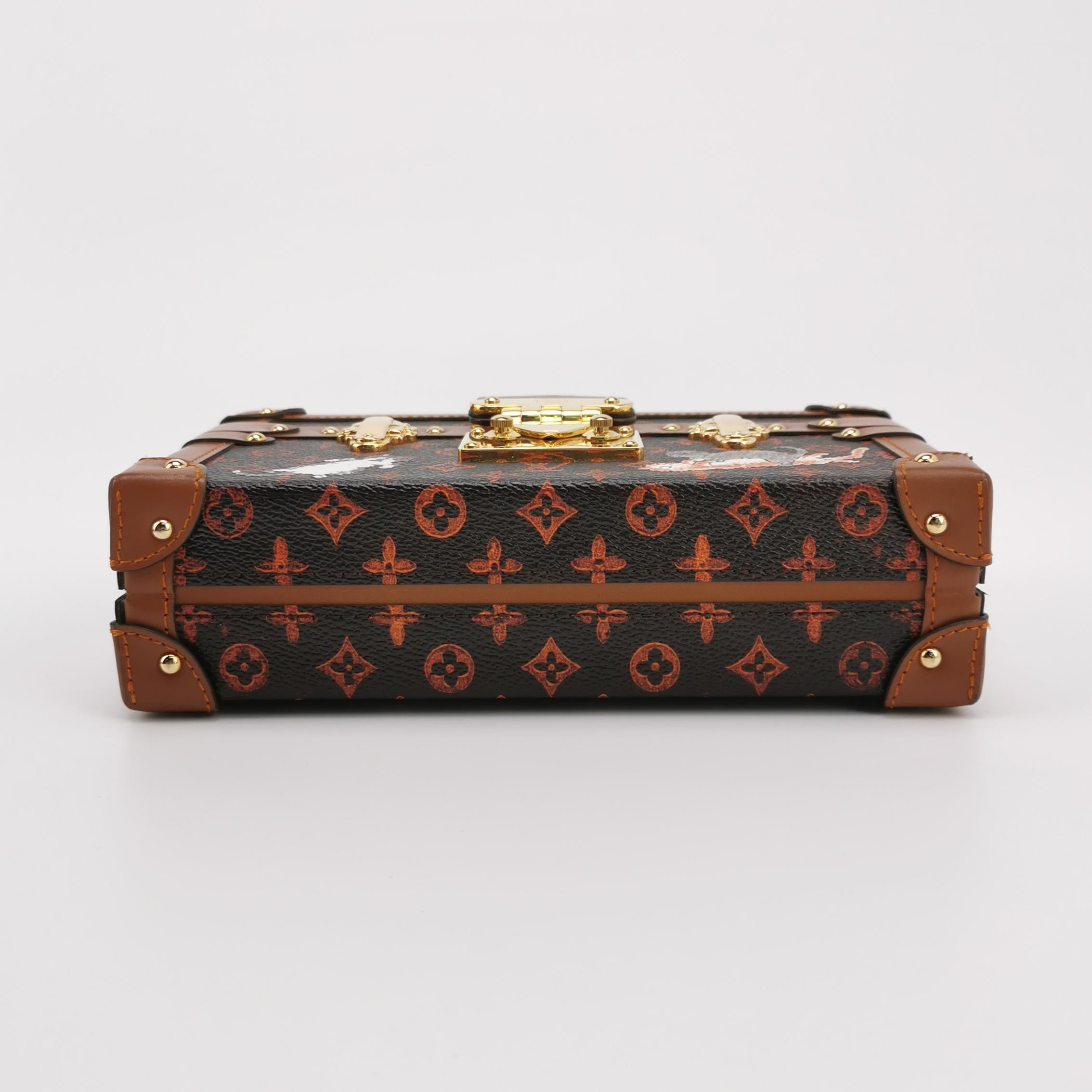 Louis Vuitton(LV) Petite Malle Handbag Limited Edition Grace Coddington Catogram Canvas — photo 6 of 23
