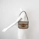 Gucci Horsebit 1955 Shoulder Bag GG Coated Canvas with Leather Small — thumbnail 2