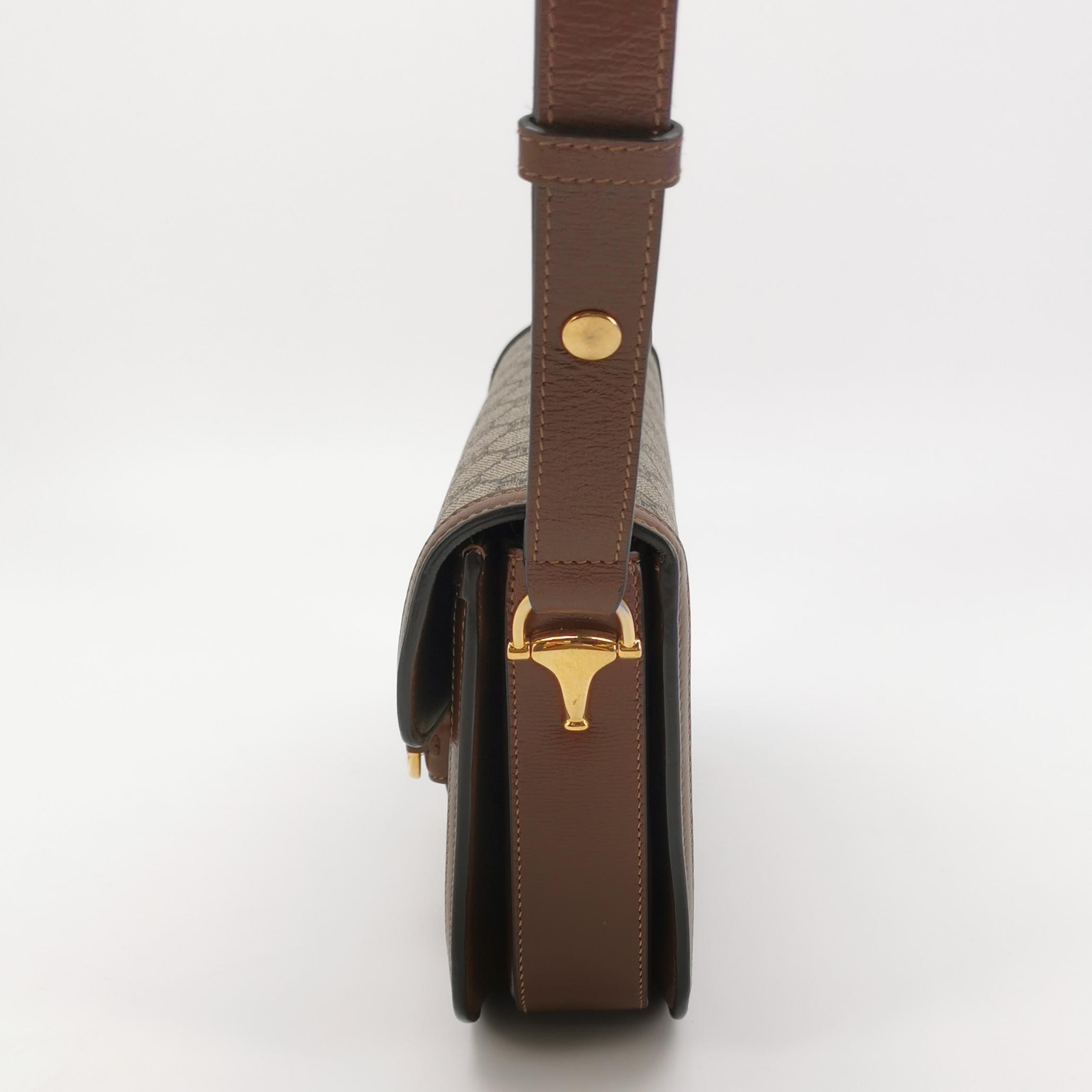 Gucci Horsebit 1955 Shoulder Bag GG Coated Canvas with Leather Small — photo 4 of 21