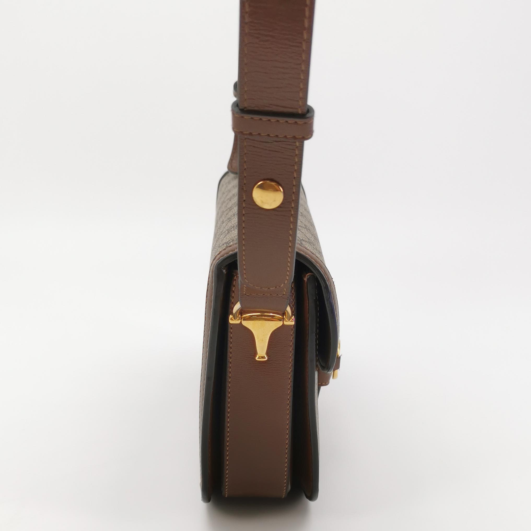 Gucci Horsebit 1955 Shoulder Bag GG Coated Canvas with Leather Small — photo 3 of 21