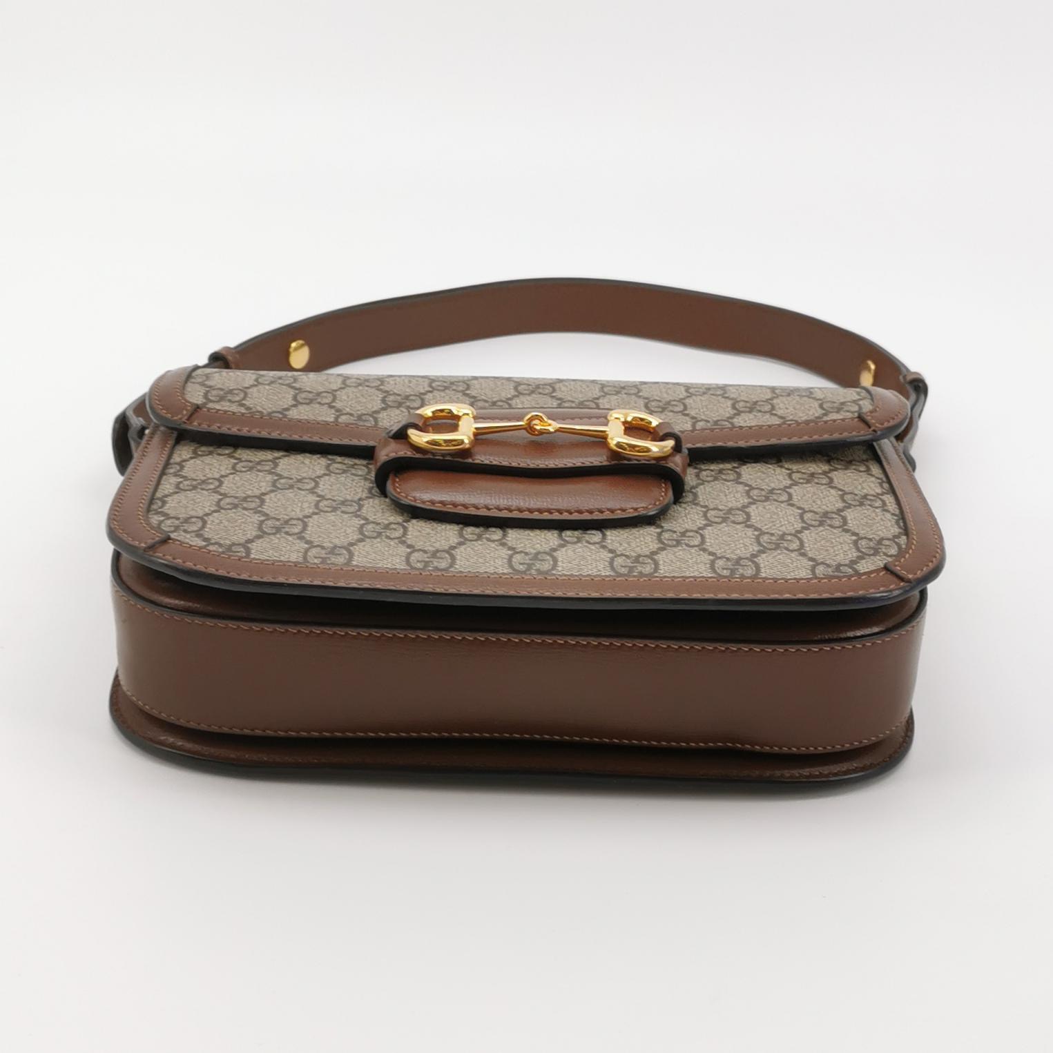 Gucci Horsebit 1955 Shoulder Bag GG Coated Canvas with Leather Small — photo 6 of 21