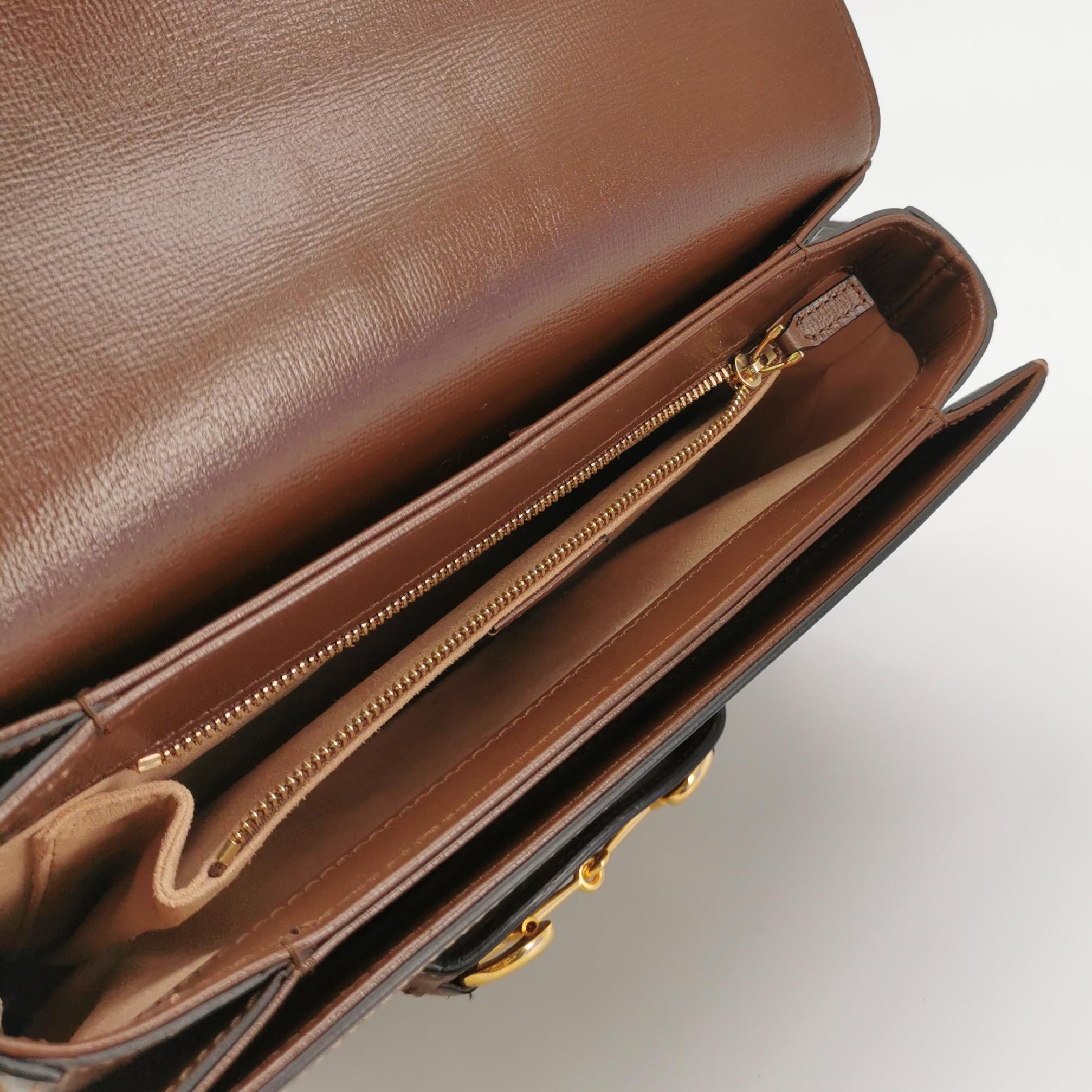 Gucci Horsebit 1955 Shoulder Bag GG Coated Canvas with Leather Small — photo 7 of 21