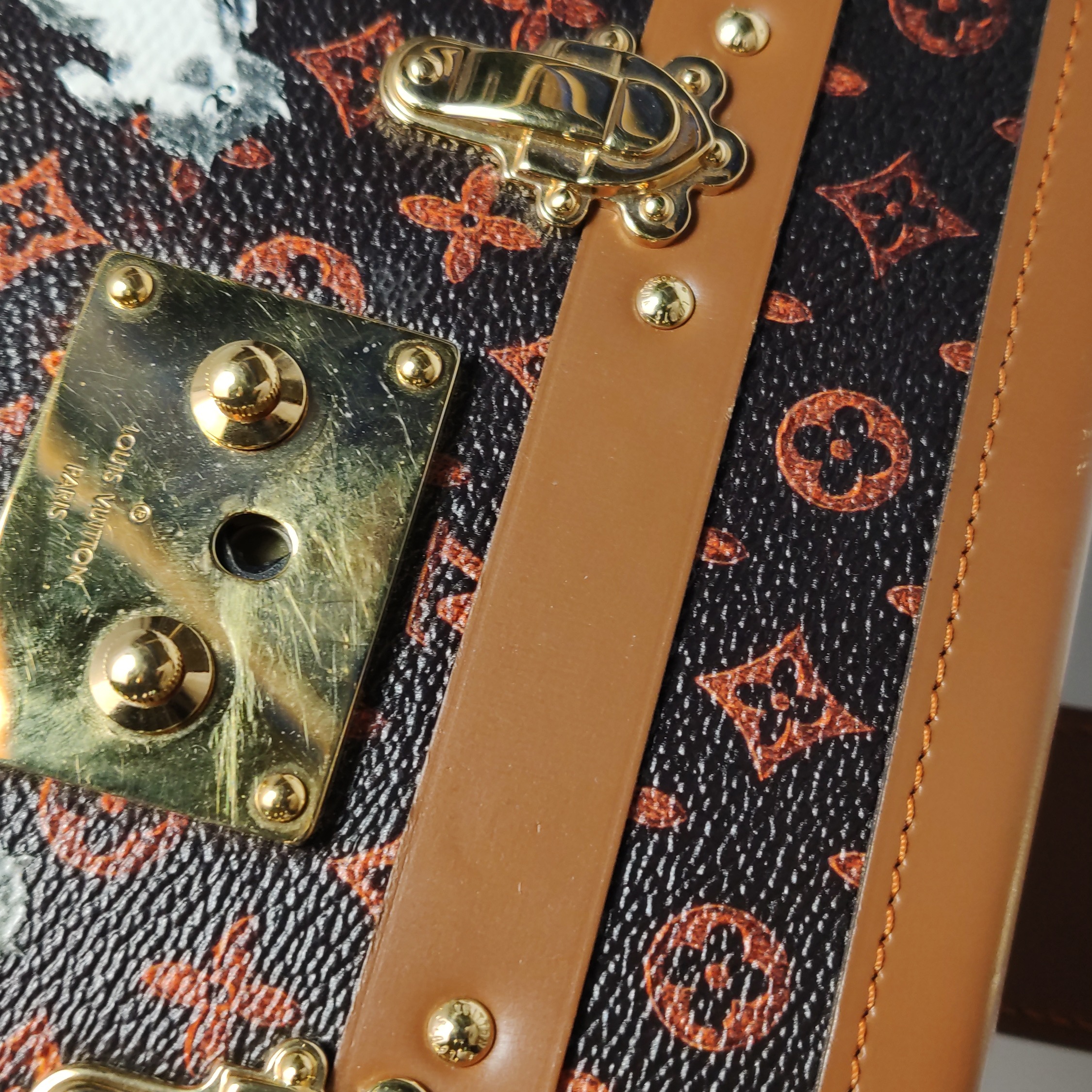 Louis Vuitton(LV) Petite Malle Handbag Limited Edition Grace Coddington Catogram Canvas — photo 13 of 23