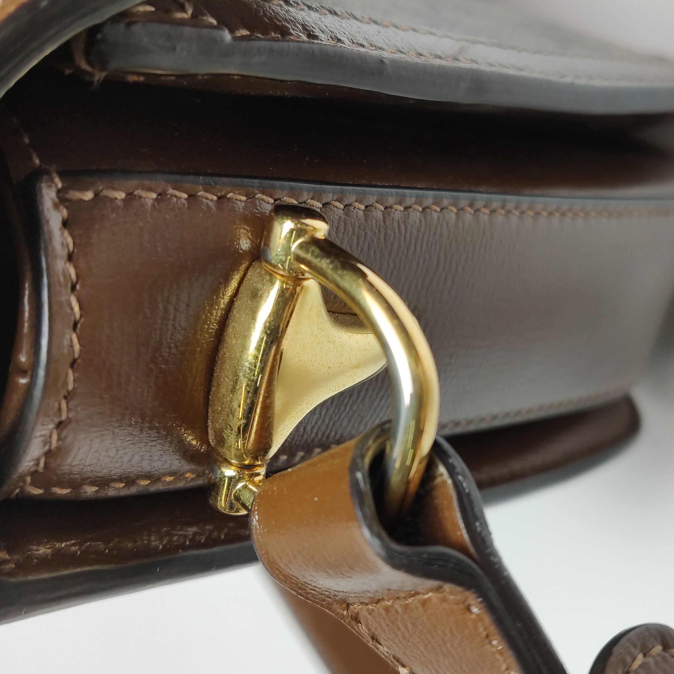 Gucci Horsebit 1955 Shoulder Bag GG Coated Canvas with Leather Small — photo 12 of 21