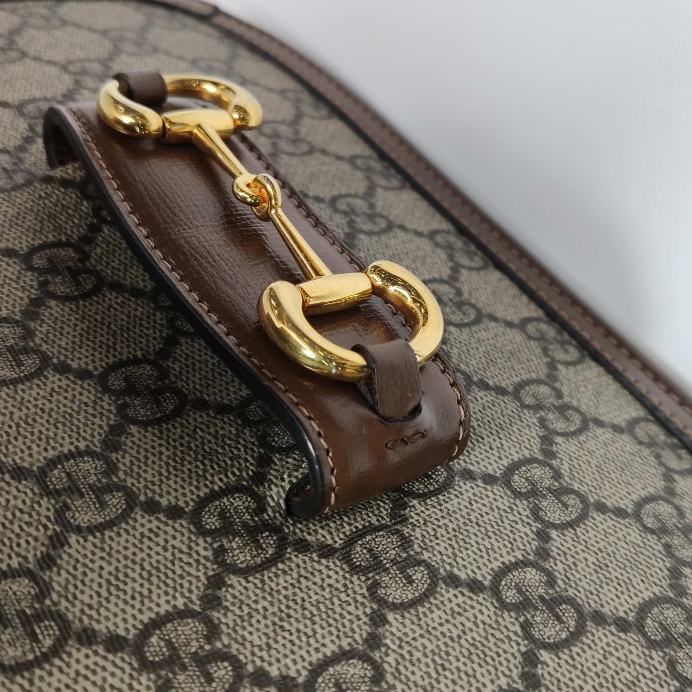 Gucci Horsebit 1955 Shoulder Bag GG Coated Canvas with Leather Small — photo 11 of 21